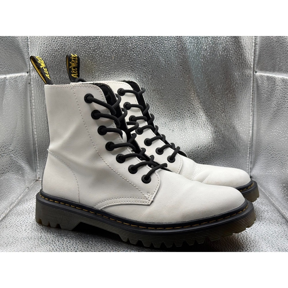 Size - 9/US L Dr. Martens Luana White Black Womens 8 Eye Docs Combat Boots